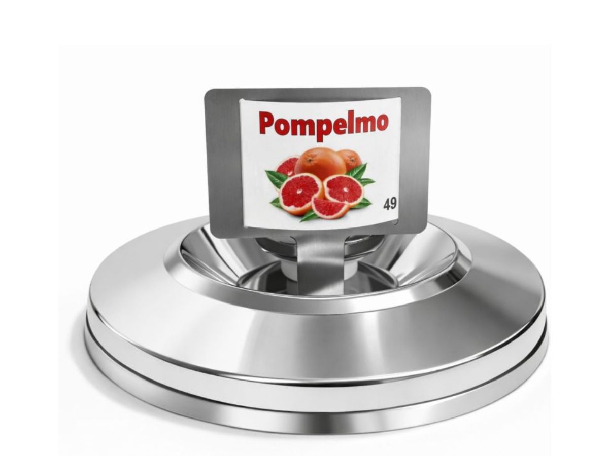 Targhetta segnagusto in acciaio inox per banco a pozzetto