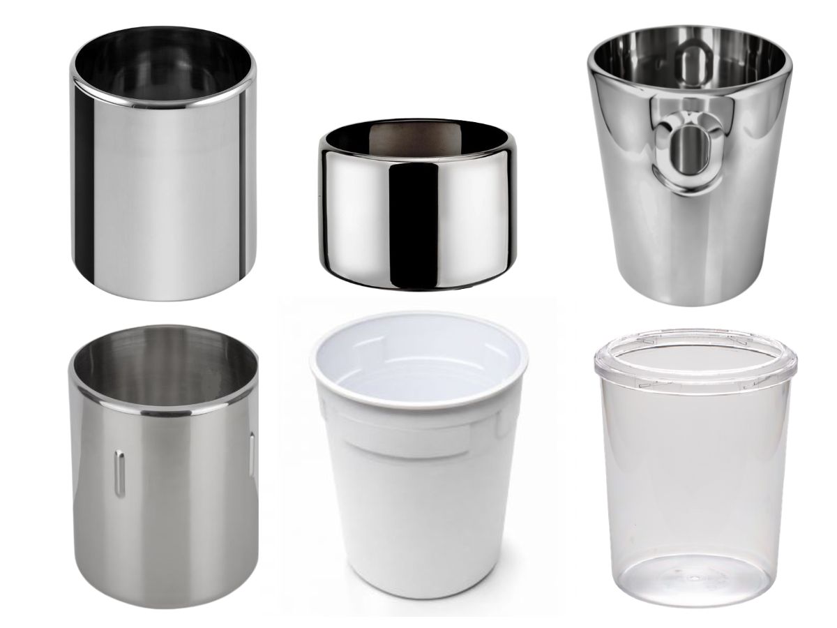 diversi tipi di carapina per gelato in acciaio plastica e monouso